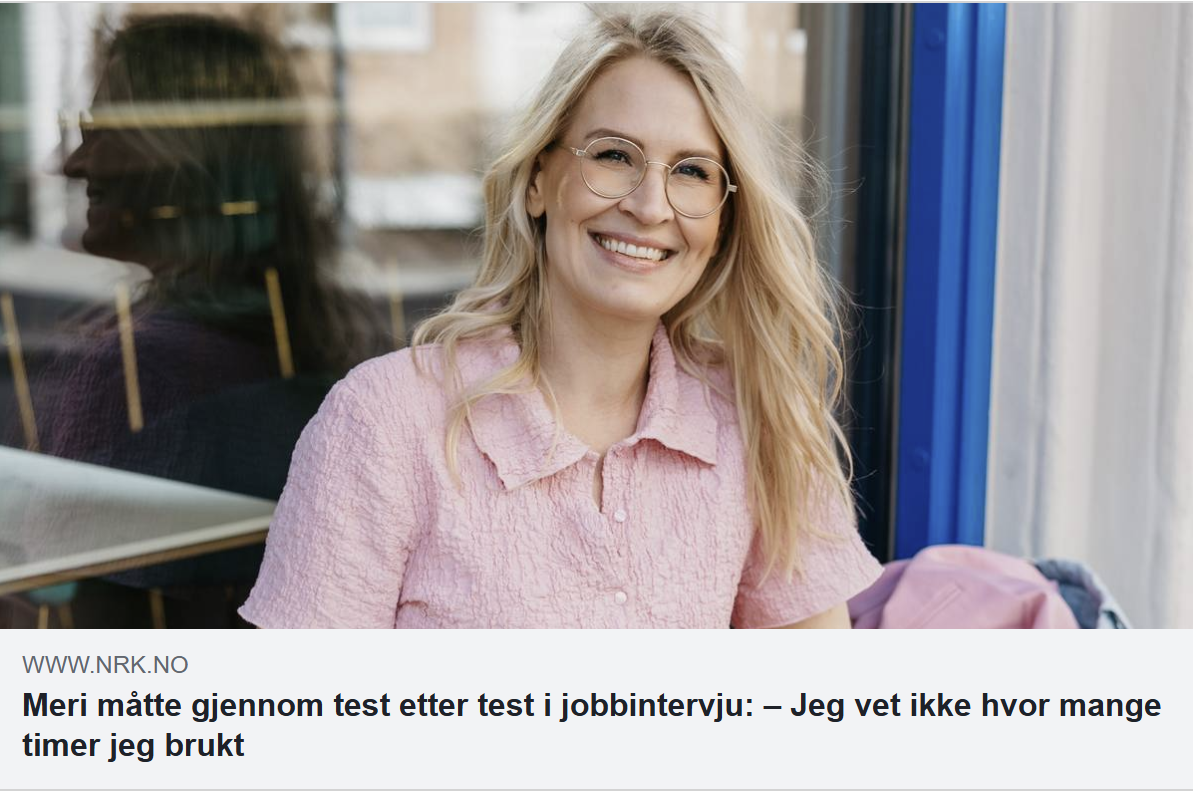I denne NRK-saken deler Kristin og Meri perspektiver fra begge sider av bordet som arbeidssøker og headhunter. 
