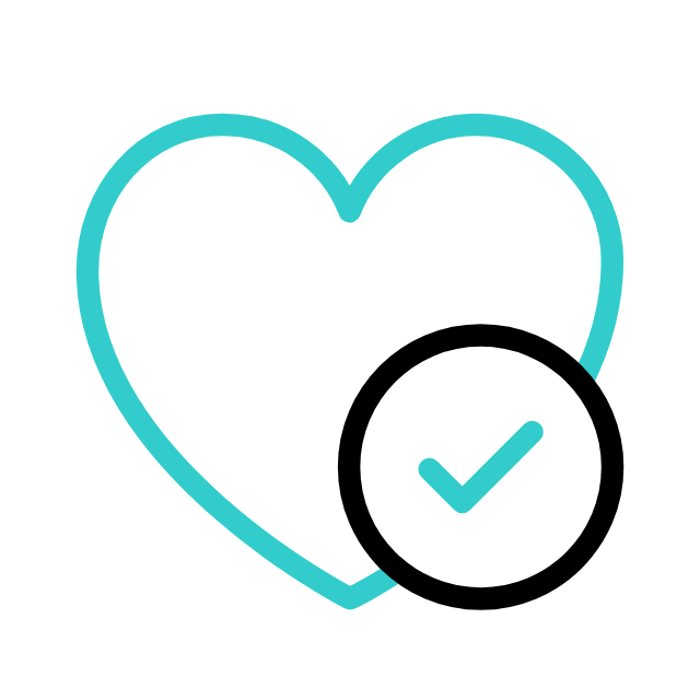 heart with checkmark by Freepik