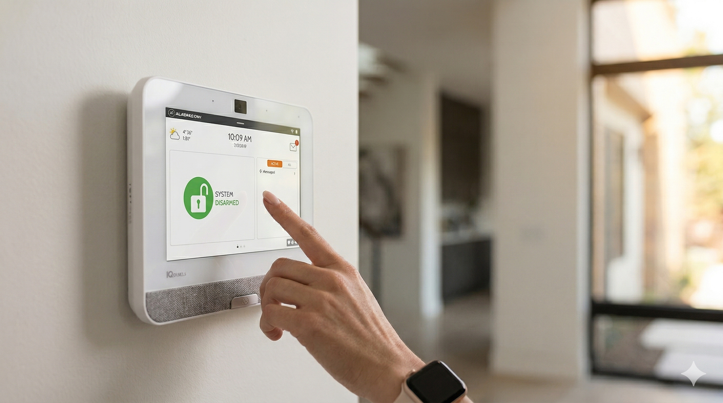 Professional Alarm.com security panel installation by Sound Facets, providing managed intrusion detection and 24/7 monitoring for residential and commercial clients across NY and NJ