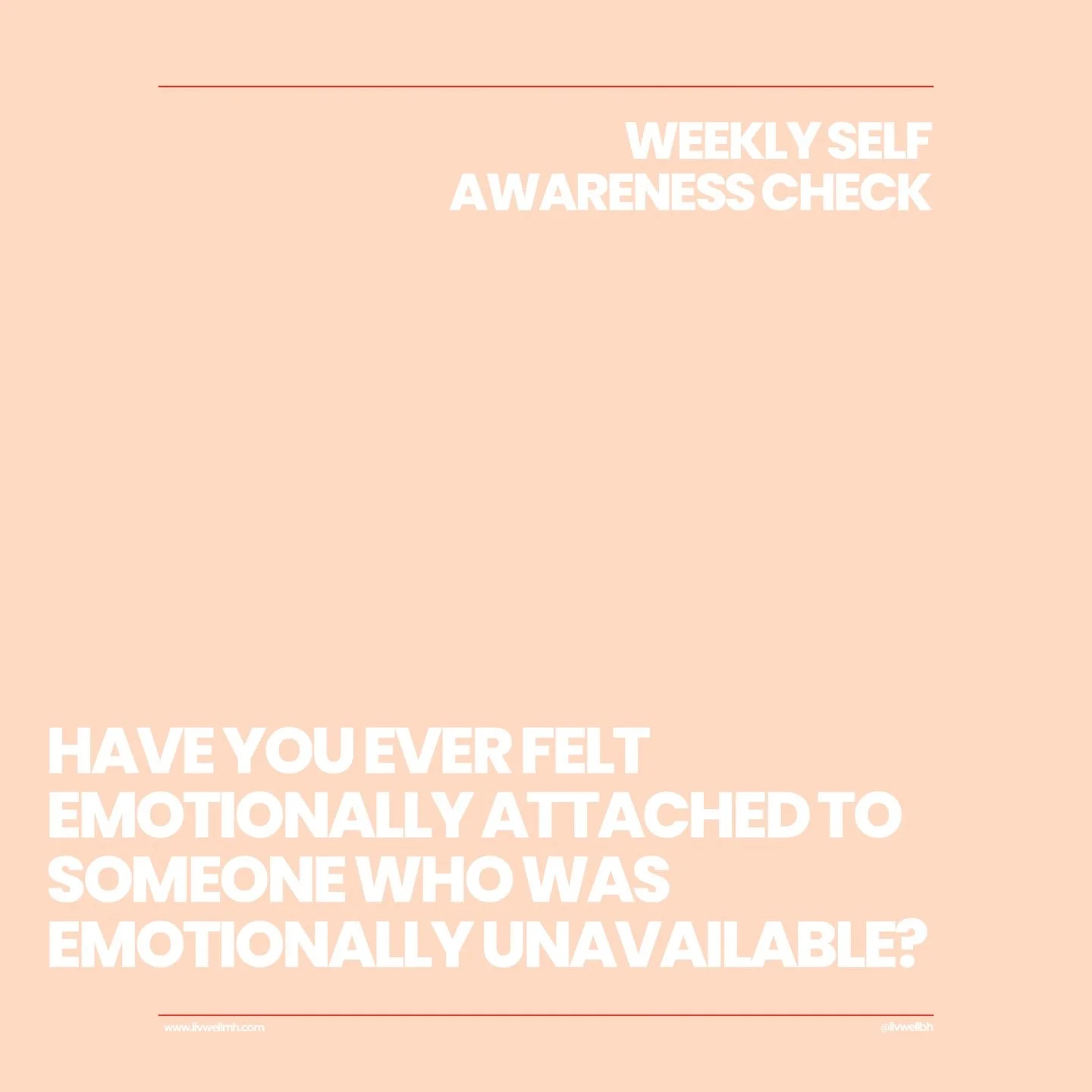✨therapist check in✨

Sometimes we don&rsquo;t chase emotionally unavailable people because it feels good&hellip; sometimes it just feels familiar 👀

Have you ever felt emotionally attached to someone who was emotionally unavailable?

#WeeklySelfAwa
