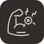 Simplified line drawing of a cigarette with smoke and a person's face, indicating smoking or tobacco use.