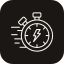 Icon of an electric car charging station with a lightning bolt symbol.