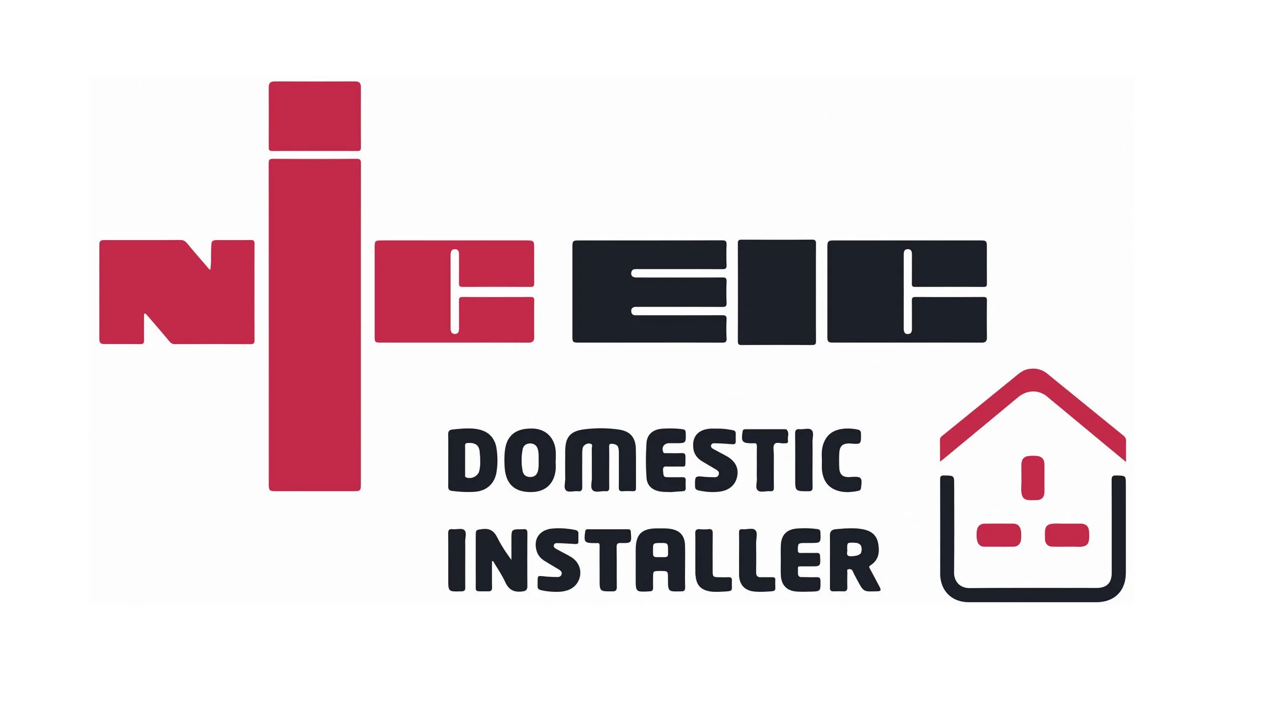 Logo for NIC Domestic Installer, featuring a house outline and electrical plug icon.
