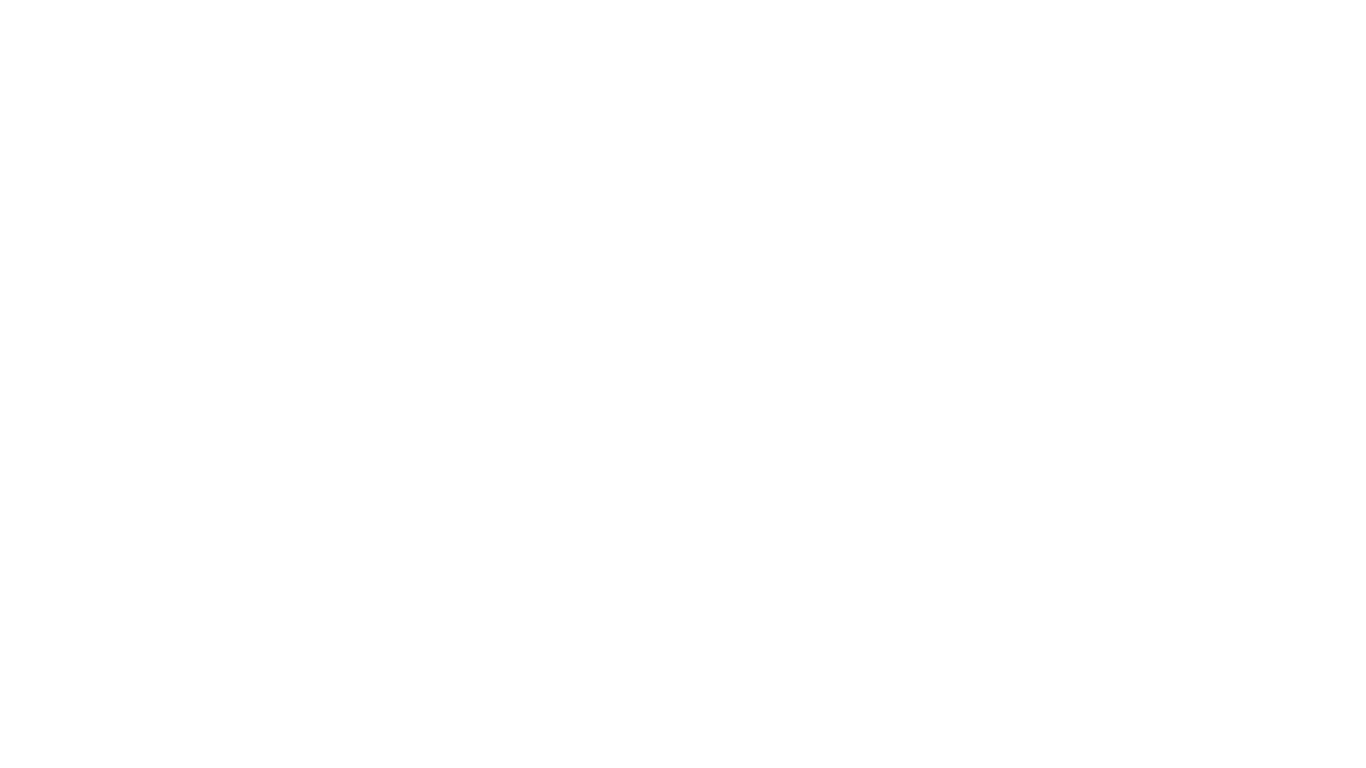 White line drawing of a sun rising over rolling hills on a black background.