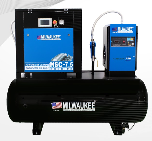 Compresor de Aire Milwaukee MSC7.5PSHTS+ 7.5 HP