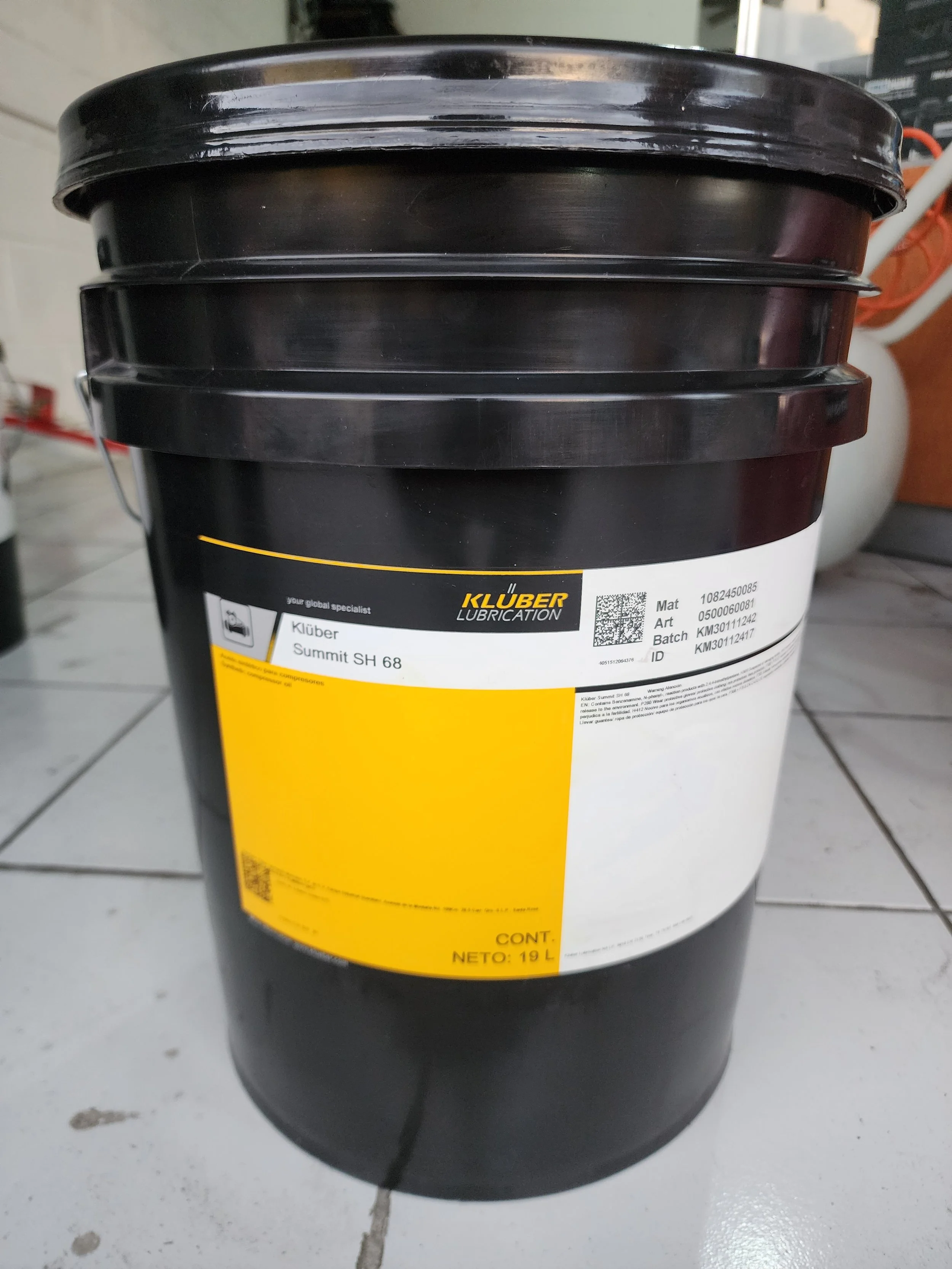 Cubeta de aceite Kluber SH68 para 4000 horas