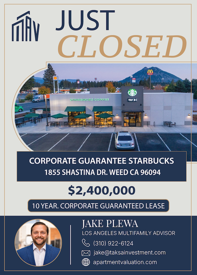 Single tenant Starbucks in California 10 year corporate lease