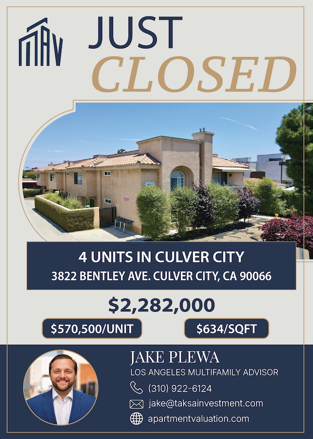 4 Unit apartment building in Culver City for sale