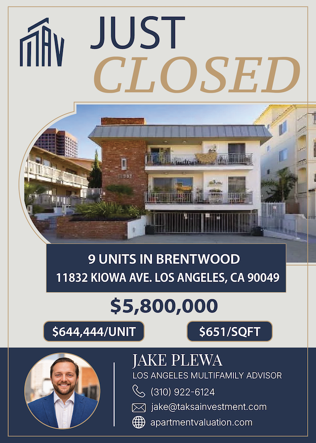 Multifamily Apartment Building in Brentwood Los Angeles