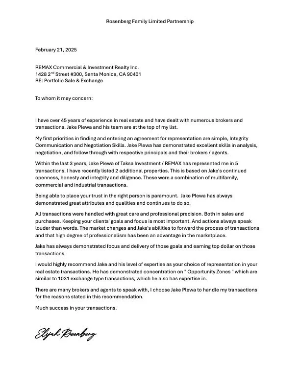 Jake Plewa Review Los Angeles Multifamily Broker