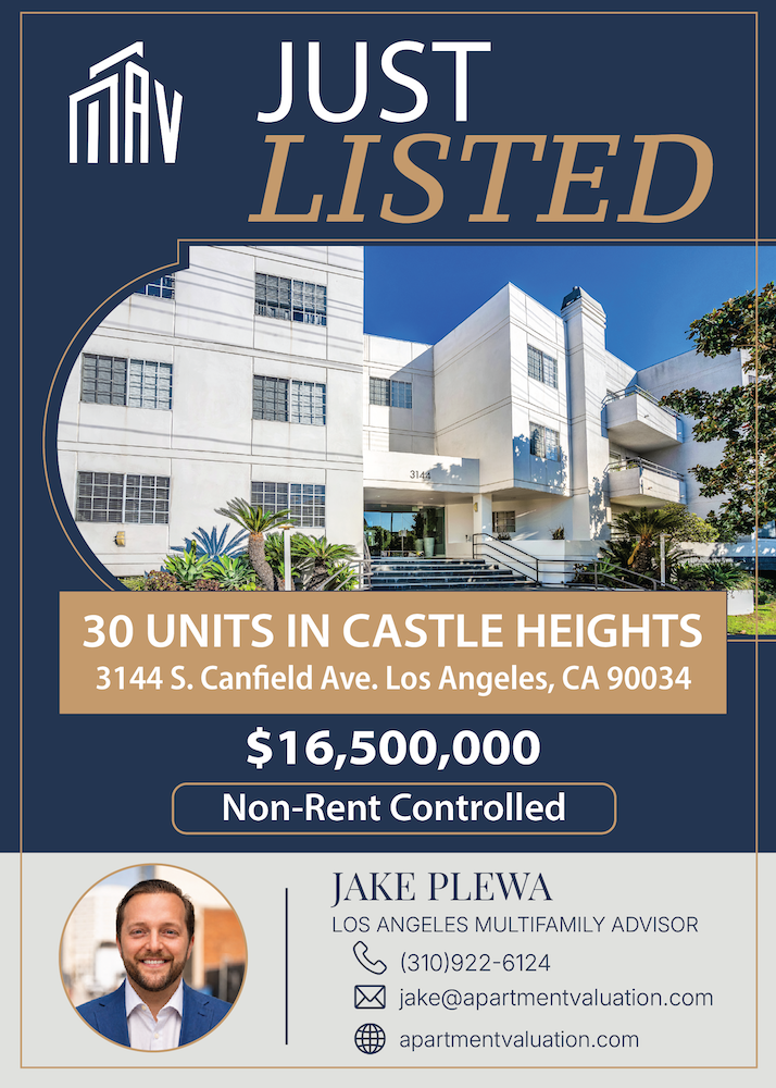 30 unit non-rent controlled multifamily apartment for sale in Los Angeles