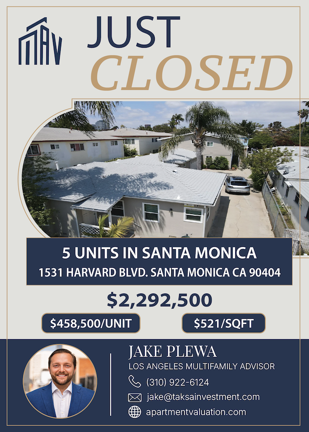 5 unit apartment building in Santa Monica for sale