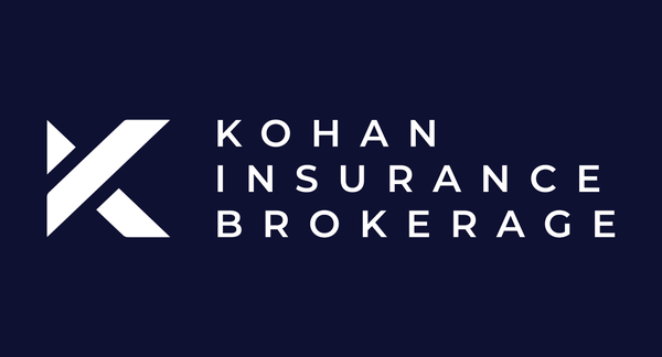 Logo of Kohan Insurance Brokerage with a stylized 'K' symbol in white on a dark blue background.