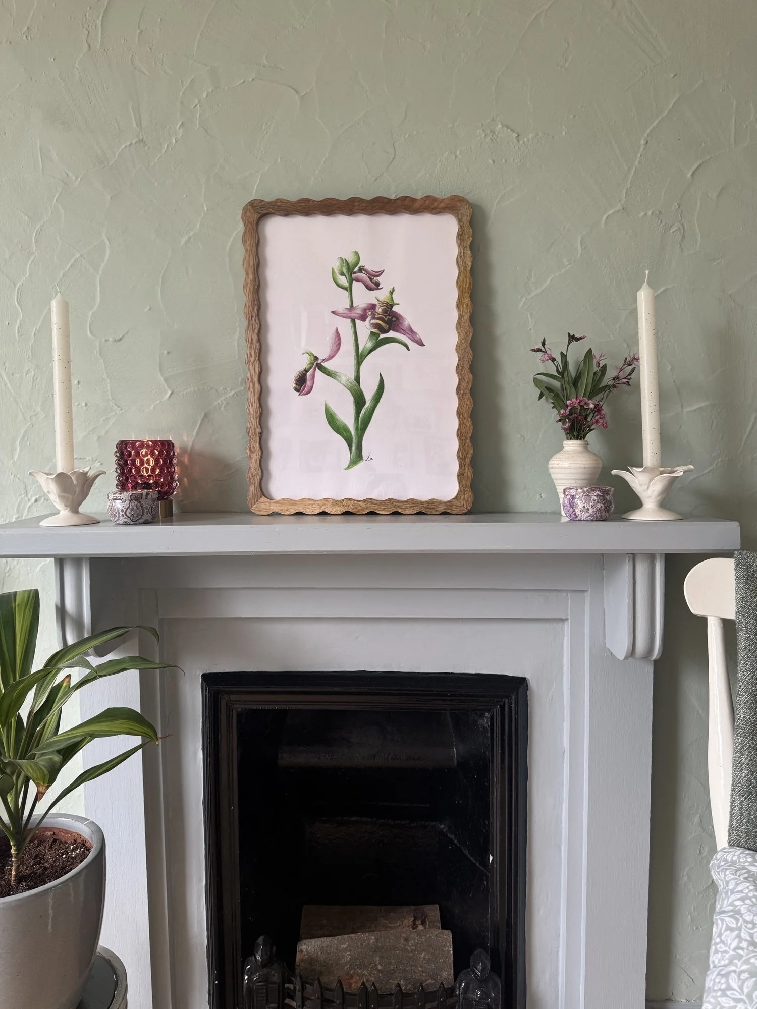 Wild Bee Orchid watercolour painting | Sussex Wildflower Botanical Art