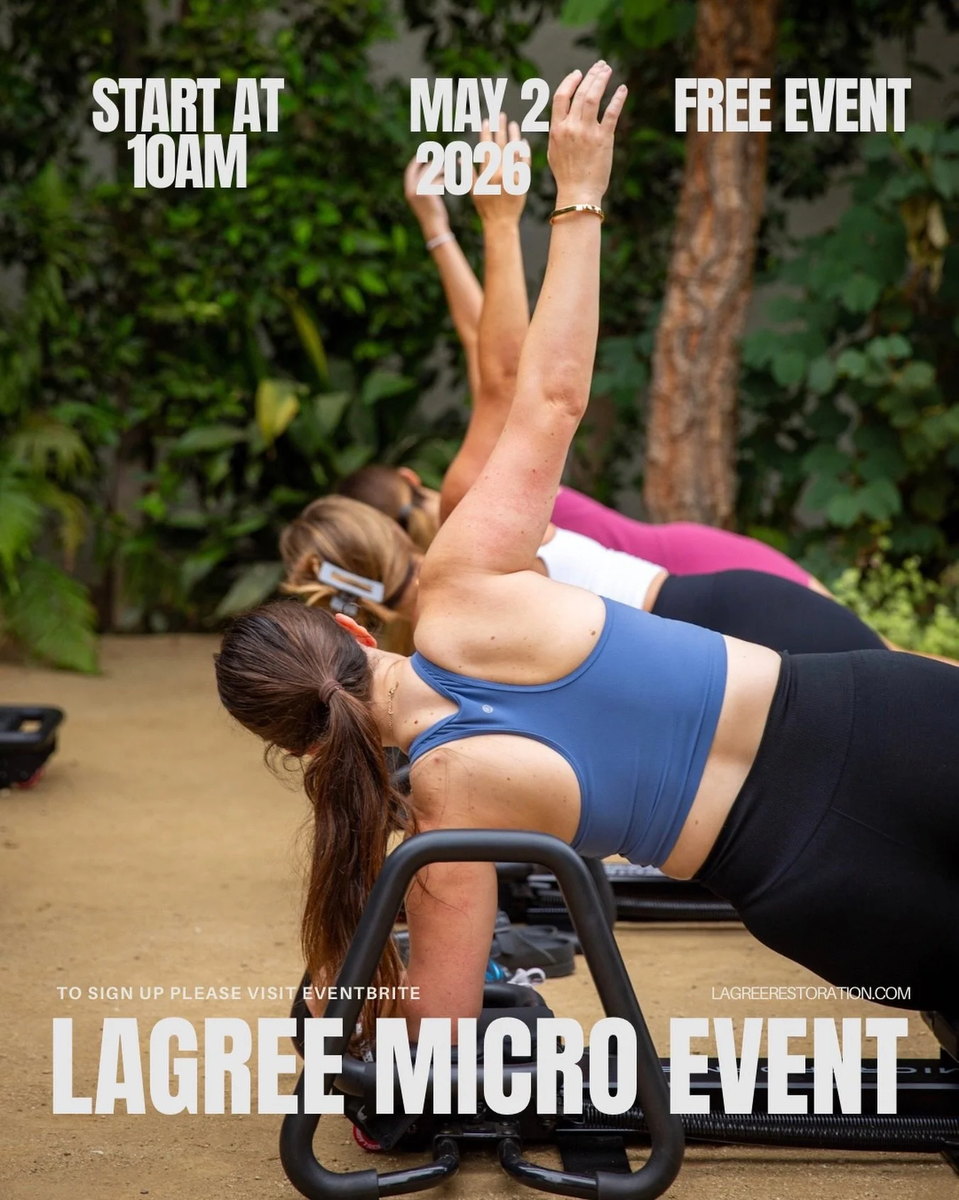 Spots are filling &mdash; 11 AM &amp; 12 PM sessions still available!
Come move, connect, and experience Lagree with us. Get a free a&ccedil;a&iacute; bowl for Uba Tuba after your workout. 

📍 Moorpark, CA
Reserve your spot on Eventbrite- Link in bi