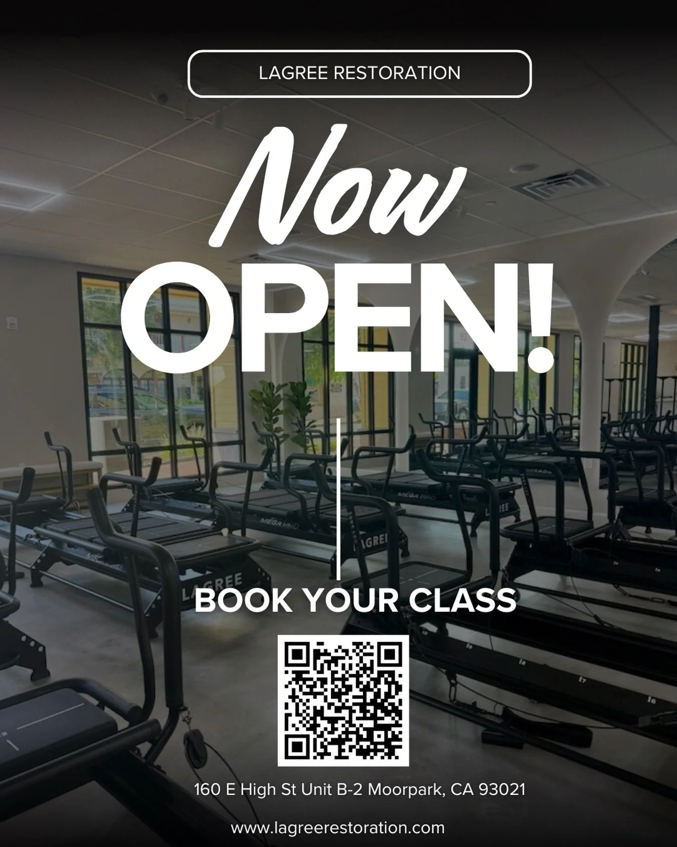 NOW OPEN 
FIRST CLASS ONLY $20 
Come experience the Lagree method at Moorpark&rsquo;s first Lagree studio.
Book your spot today &mdash; link in bio.