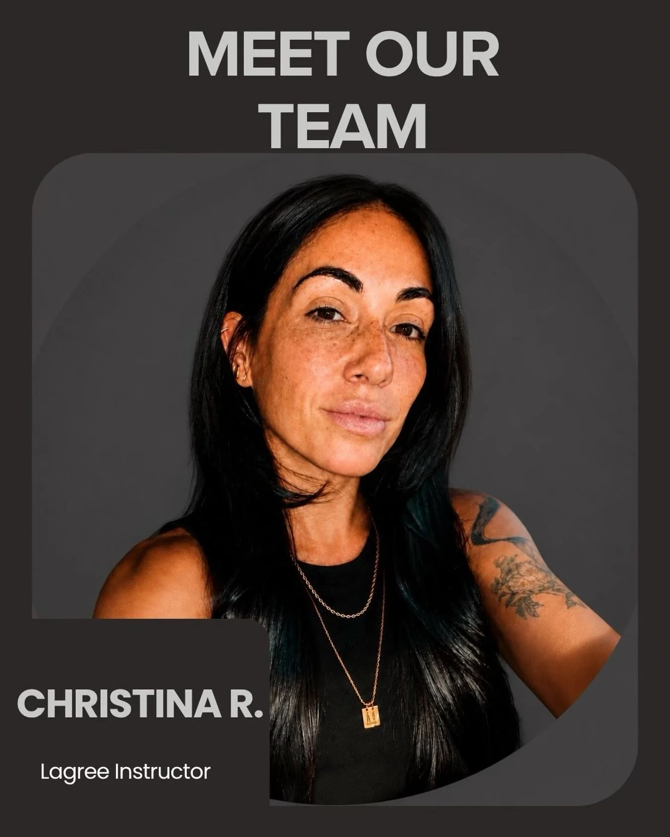 Meet Christina ✨&nbsp;&nbsp;

Christina is a mom of two, a Lagree instructor, and a strength coach with a passion for helping people feel strong and confident. She discovered Lagree five years ago after having her second child and instantly fell in l