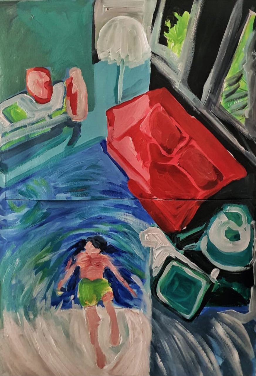 Floating study, 2022 | Acrílico sobre papel | Acrylic on paper | 32x44cm | Not available