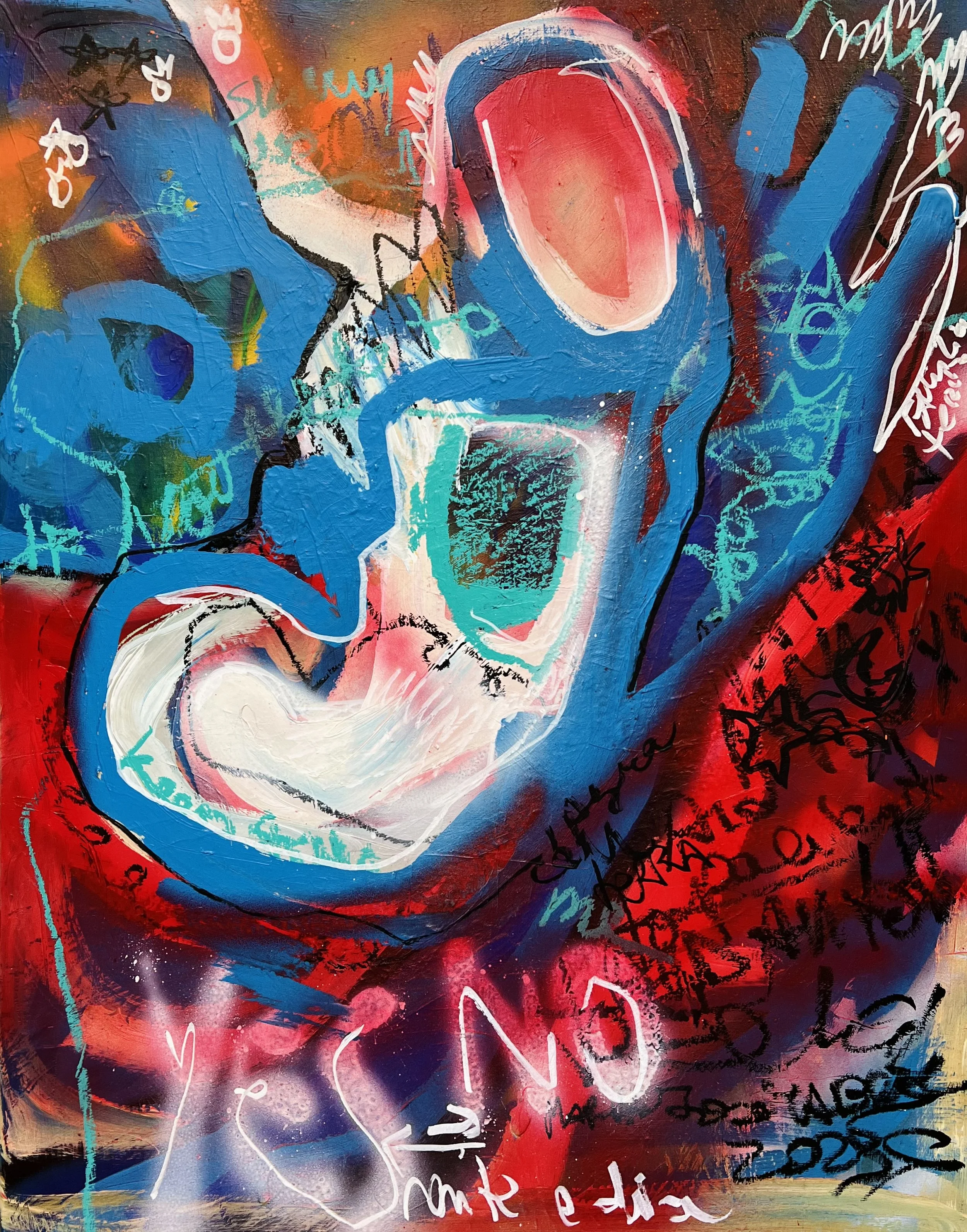 Constelação, 2023 | Acrílico, pastel de óleo e spray sobre tela | Acrylic, oil pastels and spray on canvas | 70x90cm | Not Available