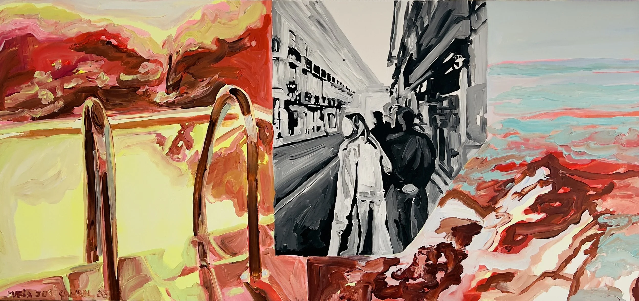 Warm streets, 2025 | Acrílico sobre tela | Acrylic on canvas | 110x60cm | Not available