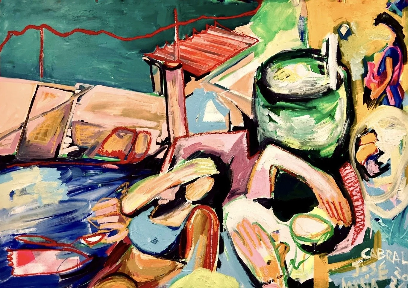 Moments in transition, 2024 | Acrílico e pastel de óleo sobre tela | Acrylic and oil pastels on canvas | 100x120cm | Not available