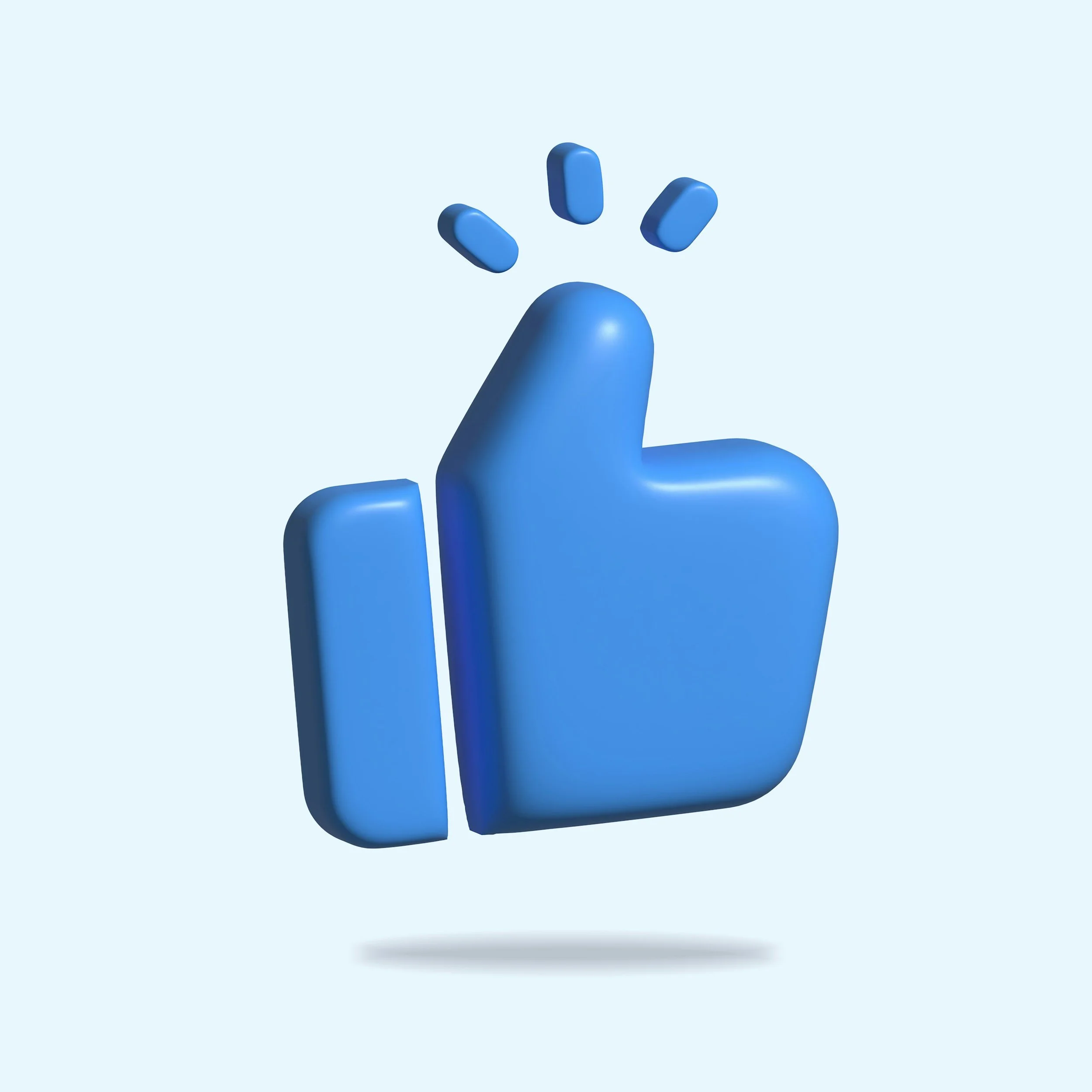 Figura 3D de una mano en color azul con cinco pastillas en diferentes posiciones alrededor de los dedos y el pulgar.