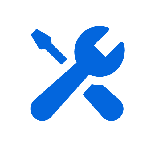 Icon of a wrench and screwdriver crossed over each other, symbolizing tools or repairs.