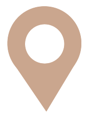 A beige map pin icon on a black background.