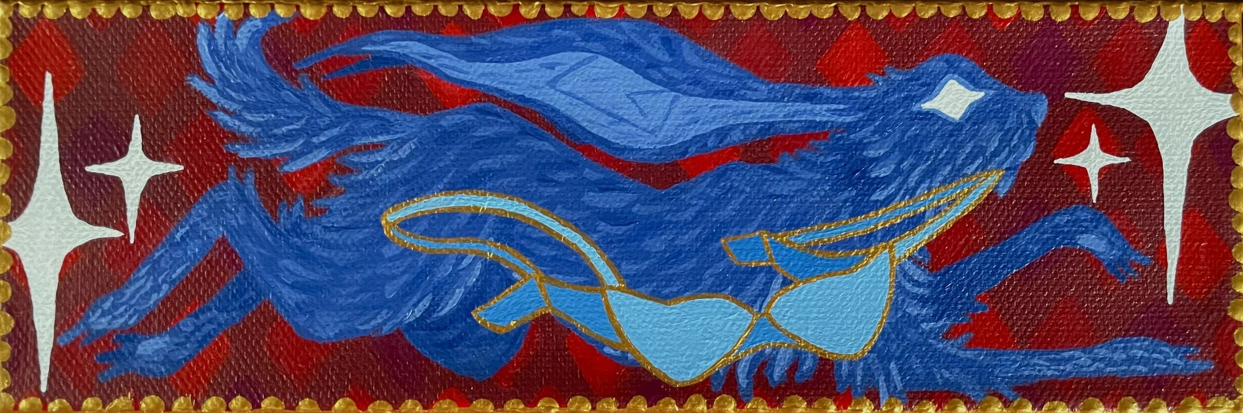 Run with your femininity | 2025 | 3 x 9 inches | acrylic on canvas 
