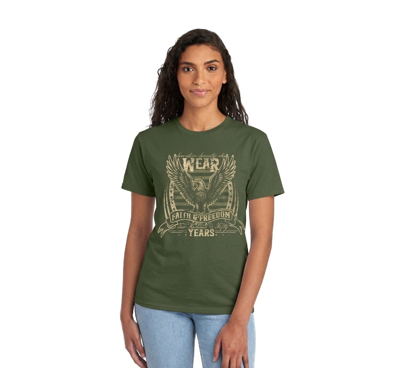 American Grit Tee woman Model.png