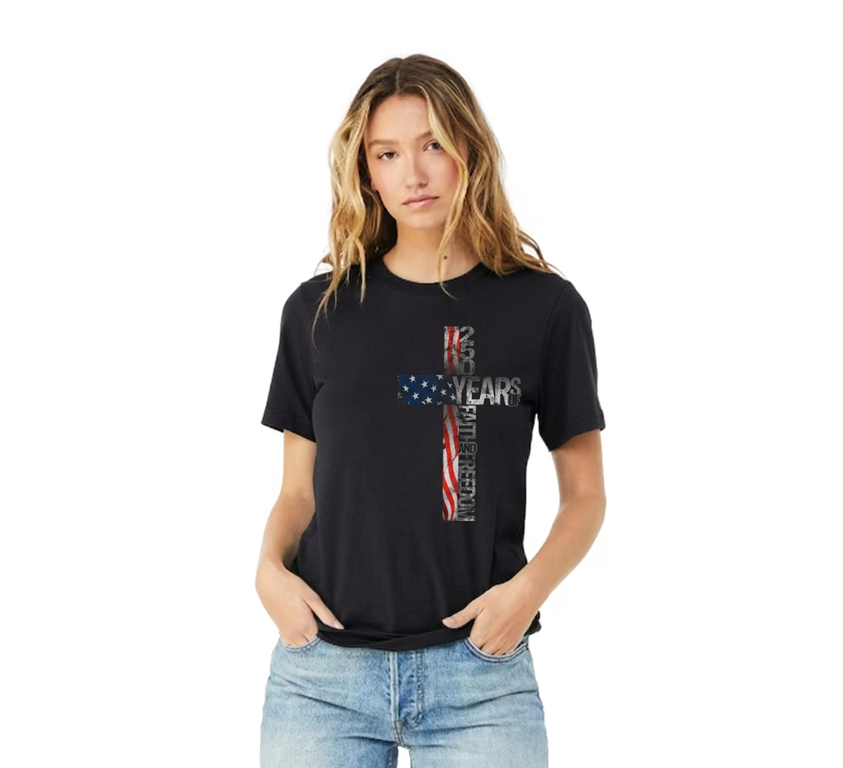 American Faith Tee Female Model.png