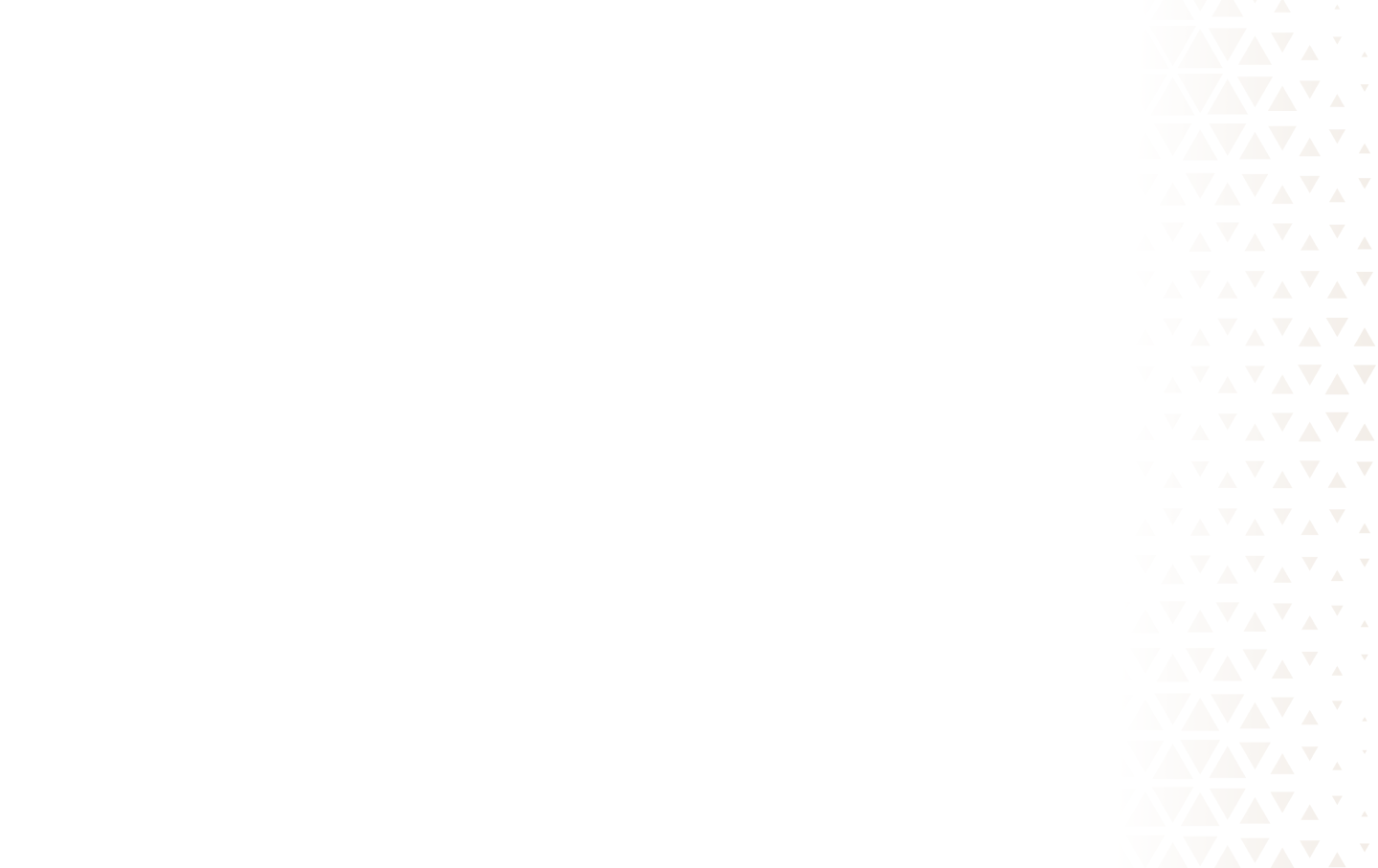 A blank white background with a pattern of small beige triangles on the right edge.