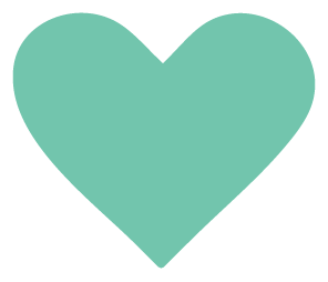 A teal-colored heart outline with a black background.