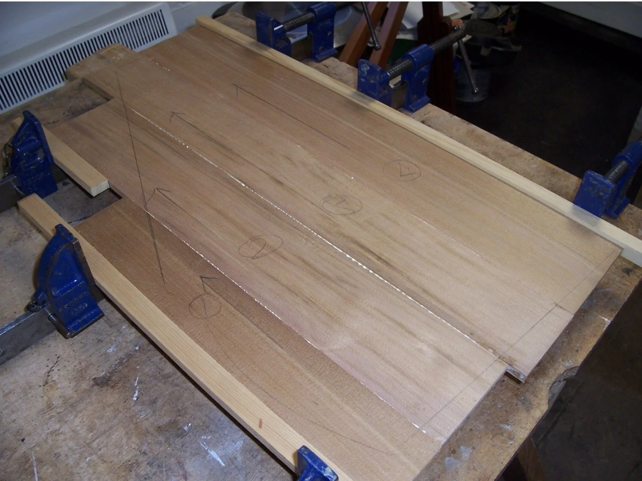 Three piece Cedar harp back
 (second soundboard)