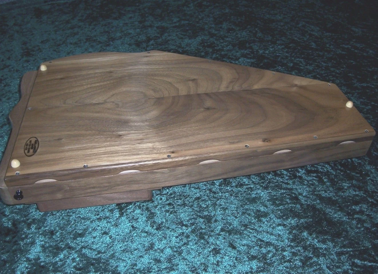 Resonator back complete with turned Boxwood feet and logo