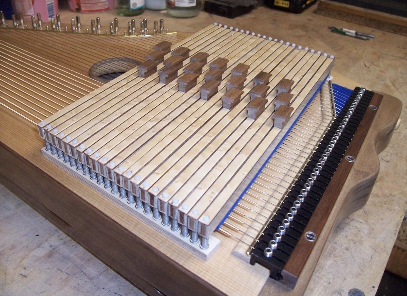 Chord bars complete with Walnut buttons, light springs and felts glued on
