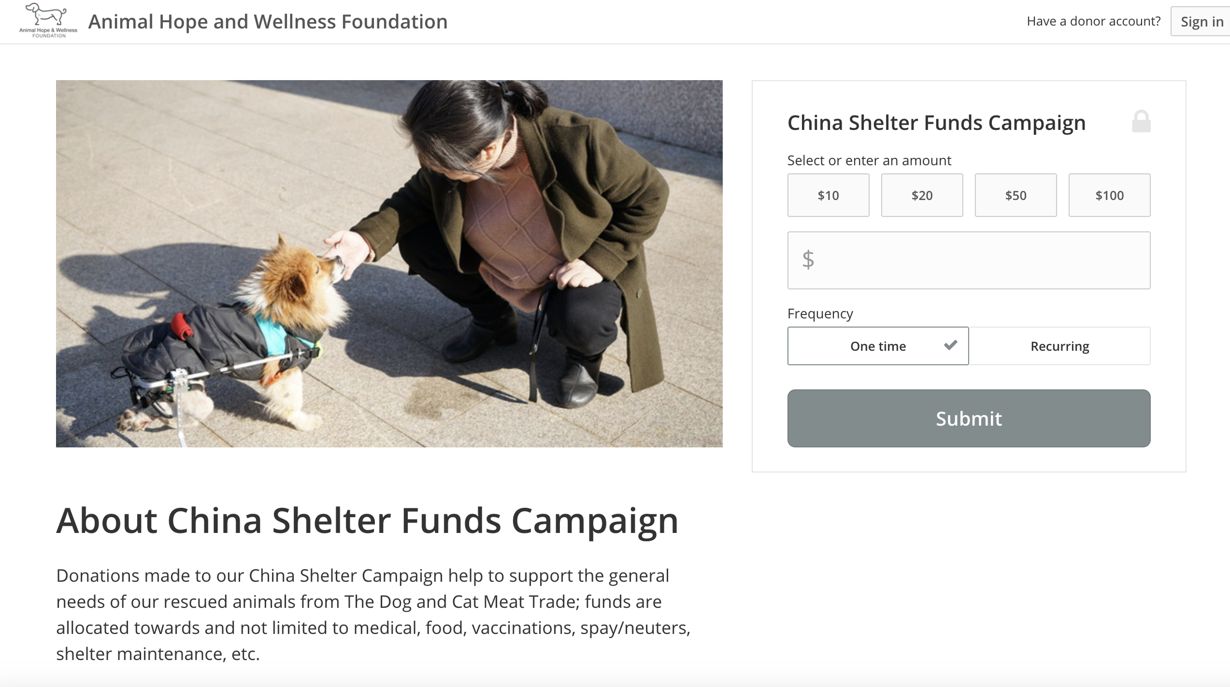 Suki Su another one of Marc Ching associates the China facility is no longer part for animal hope and wellness they still ask for donations