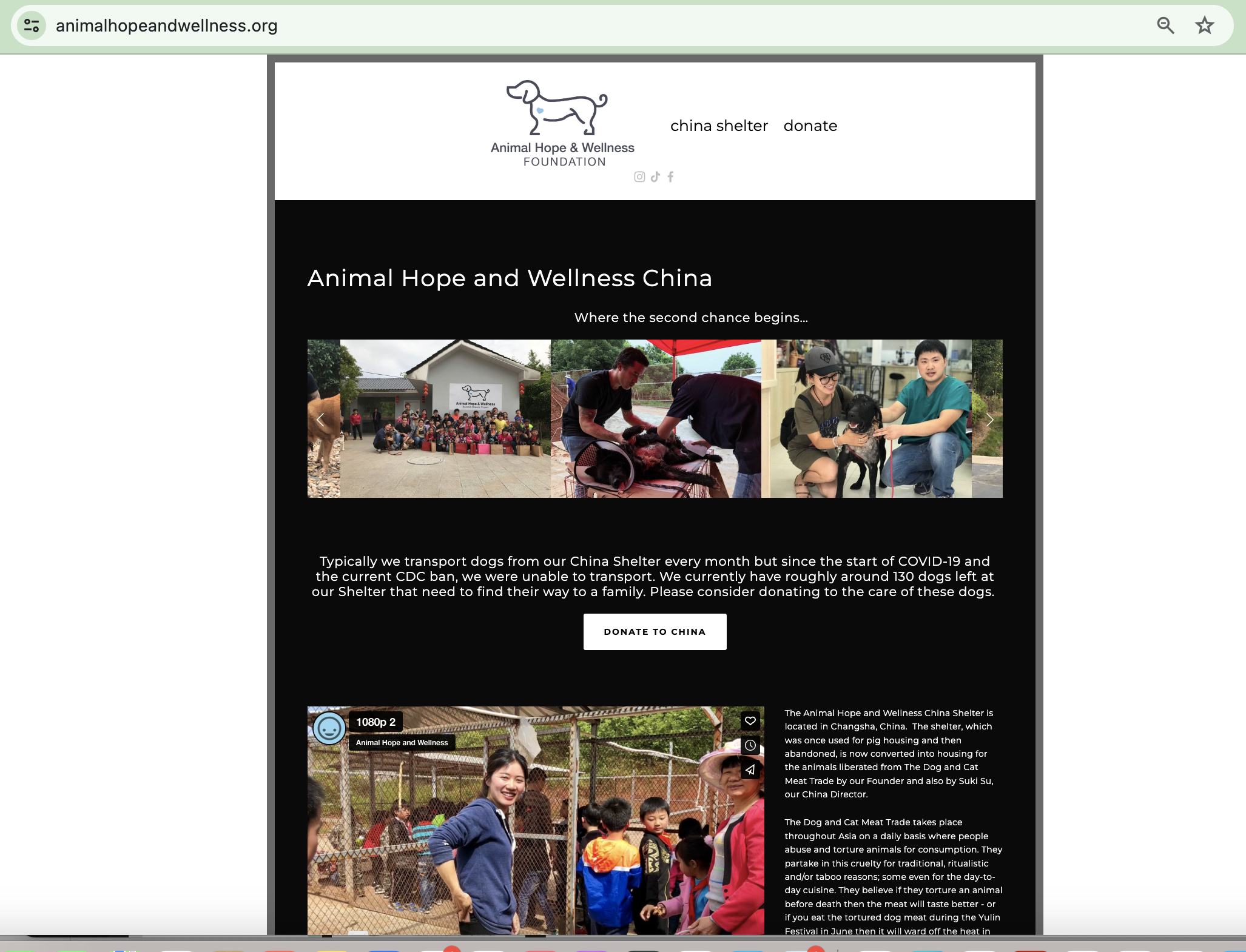 Suki Su another one of Marc Ching associates the China facility is no longer part for animal hope and wellness they still ask for donations