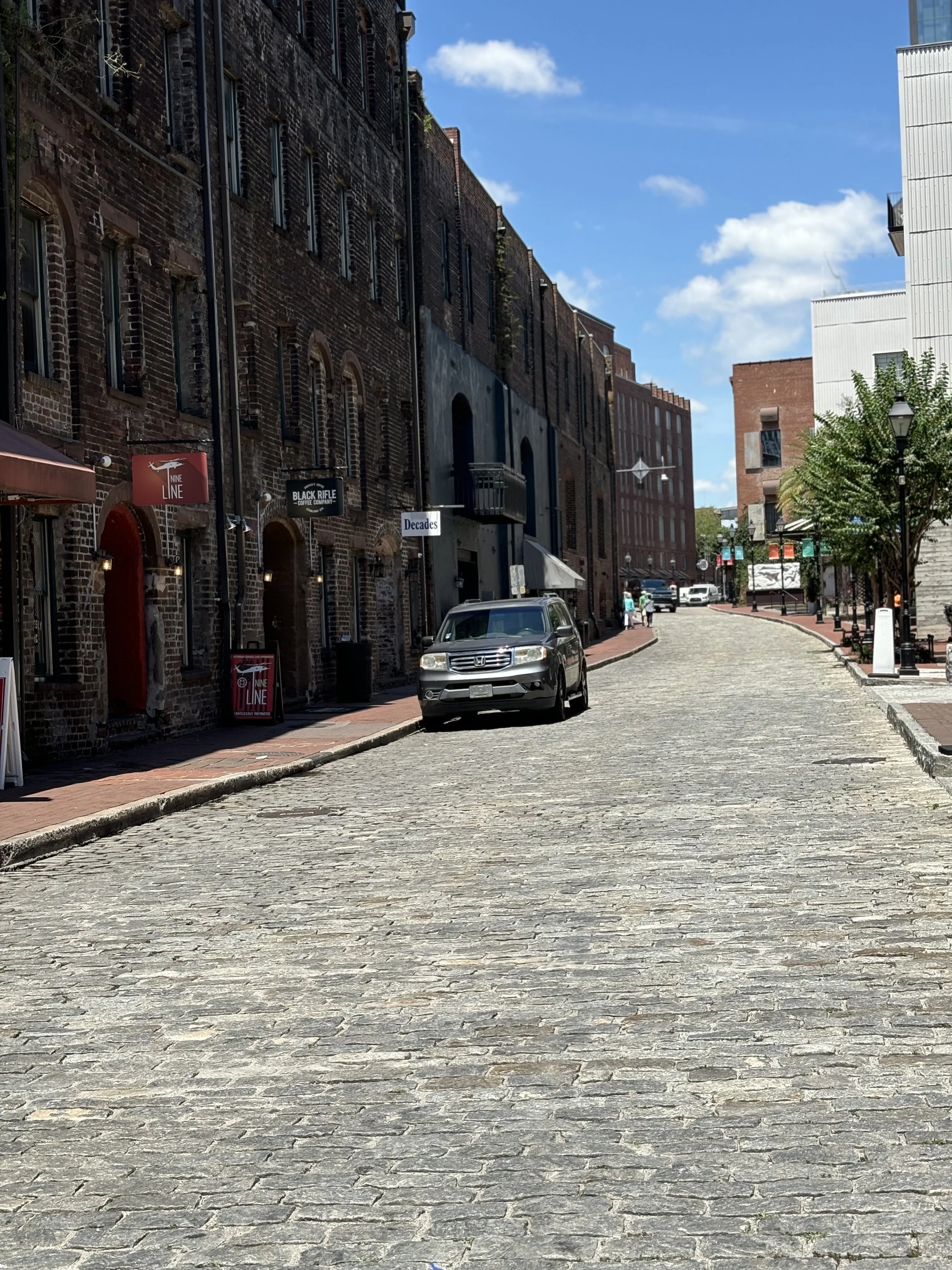 Historic Savannah: Sunlight washes across weathered brick façades and timeworn cobblestone streets, revealing the enduring character of one of the South's most treasured historic districts. Historic Savannah celebrates the beauty found in authentic m