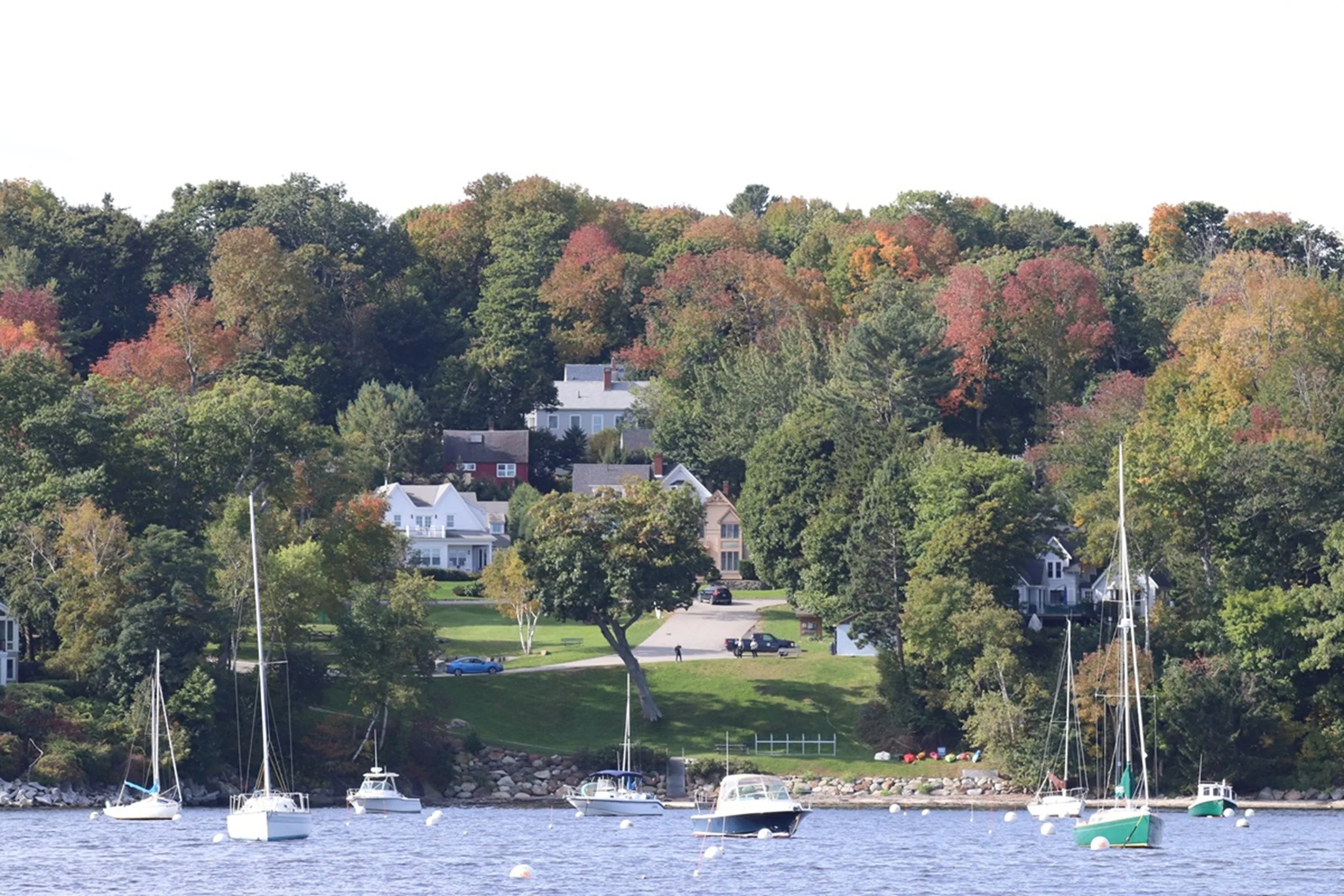 Anchored Calm - Moorings Beneath Autumn Hills

Sailboats rest quietly at their moorings as fall color rises behind classic New England homes. The composition balances water, architecture, and foliage — a serene portrait of a coastal community.

Best 
