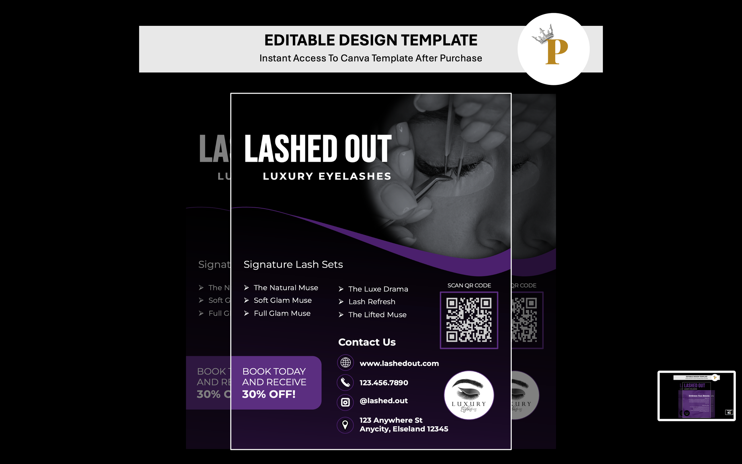 Beauty: Lash Service Menu Flyer