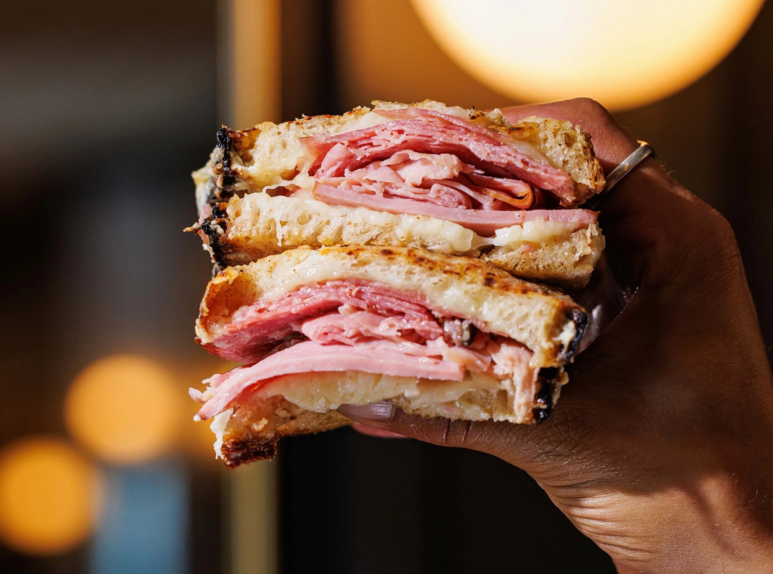 Croque Byronz sandwich at Brasserie Byronz - French-American lunch in Mid City Baton Rouge