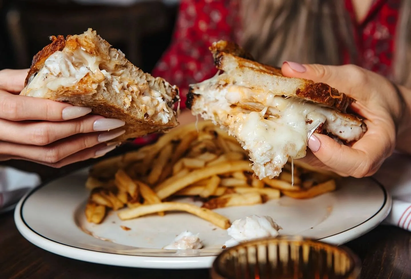 Chicken salad club sandwich at Brasserie Byronz - best lunch in Mid City Baton Rouge