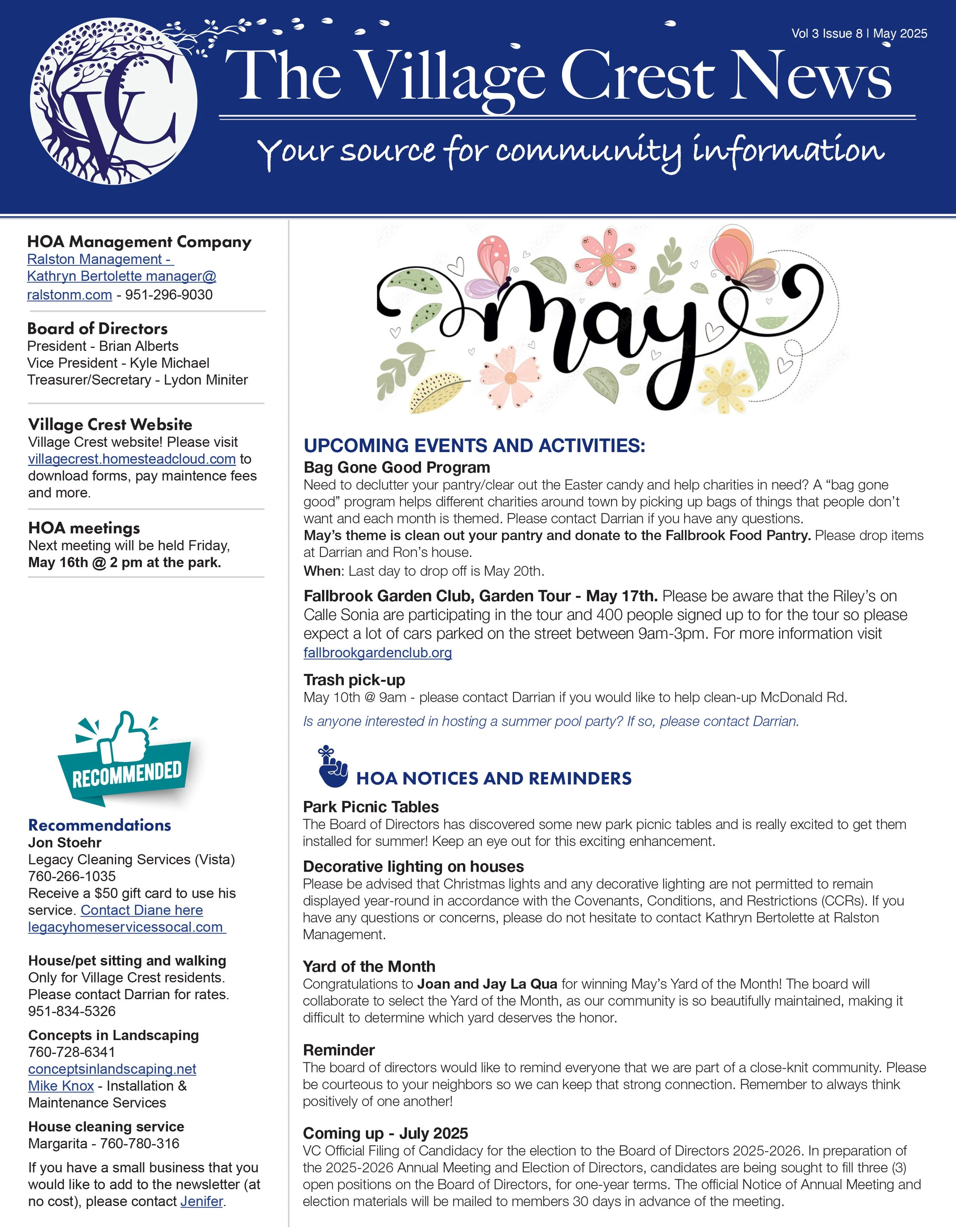HOA Newsletter
