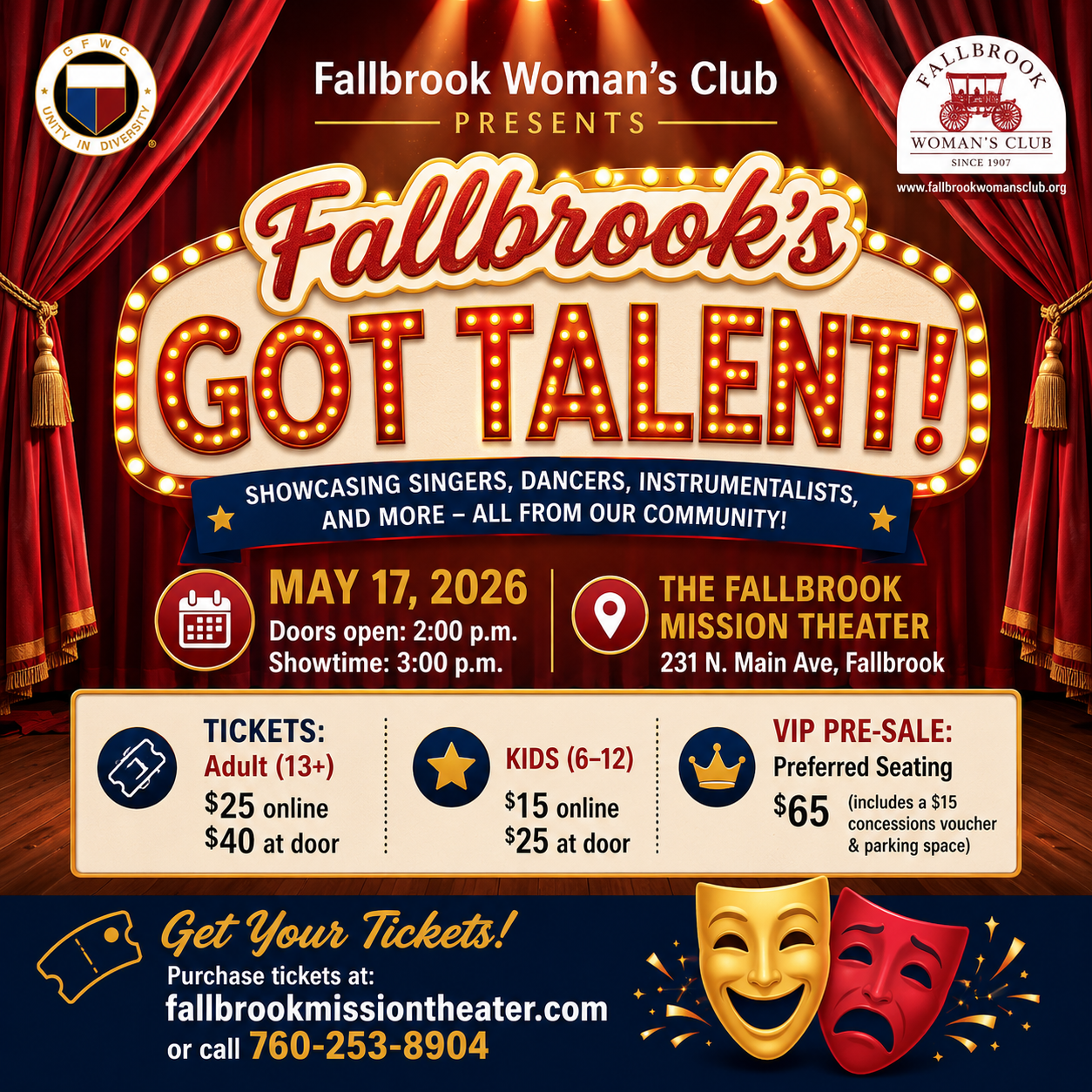 Pro Bono Facebook Talent Show for Fallbrook Woman's Club