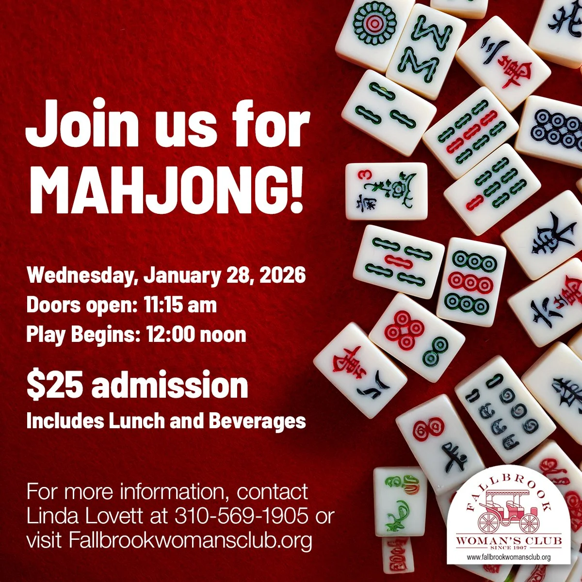 Pro Bono Facebook Mahjong for Fallbrook Woman's Club