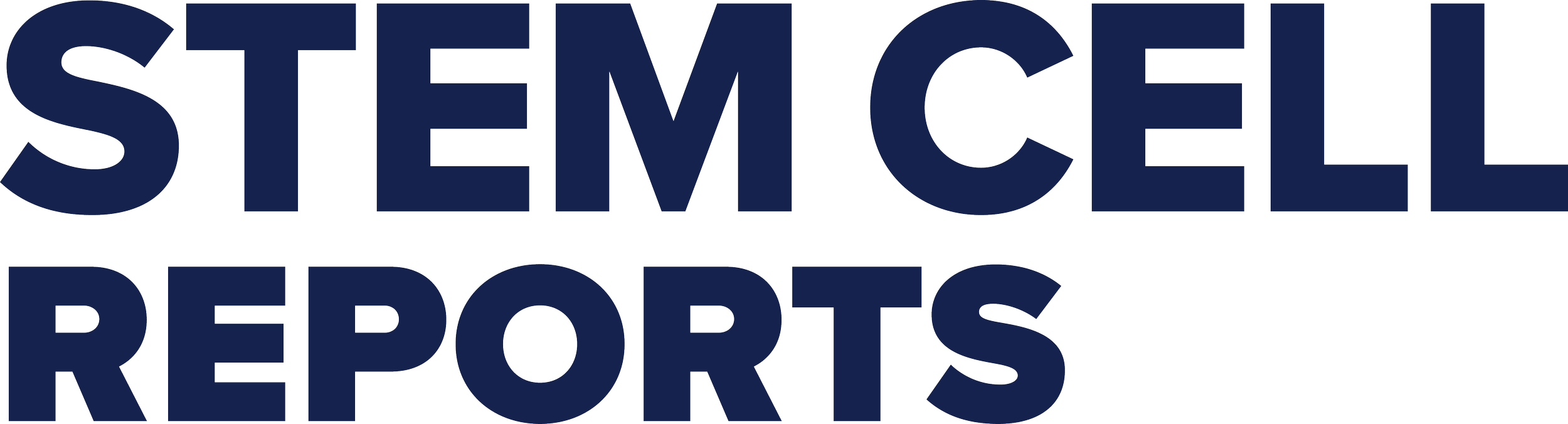 Logo with the text 'STEM CELL REPORTS' in bold navy blue letters.