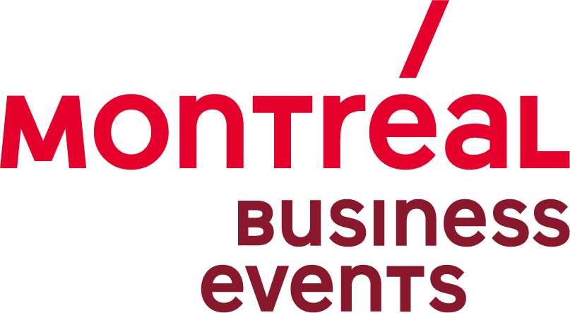 Logo for Montreal Business Events with the words 'Montreal' in red and bold, and 'business events' in smaller, darker text.