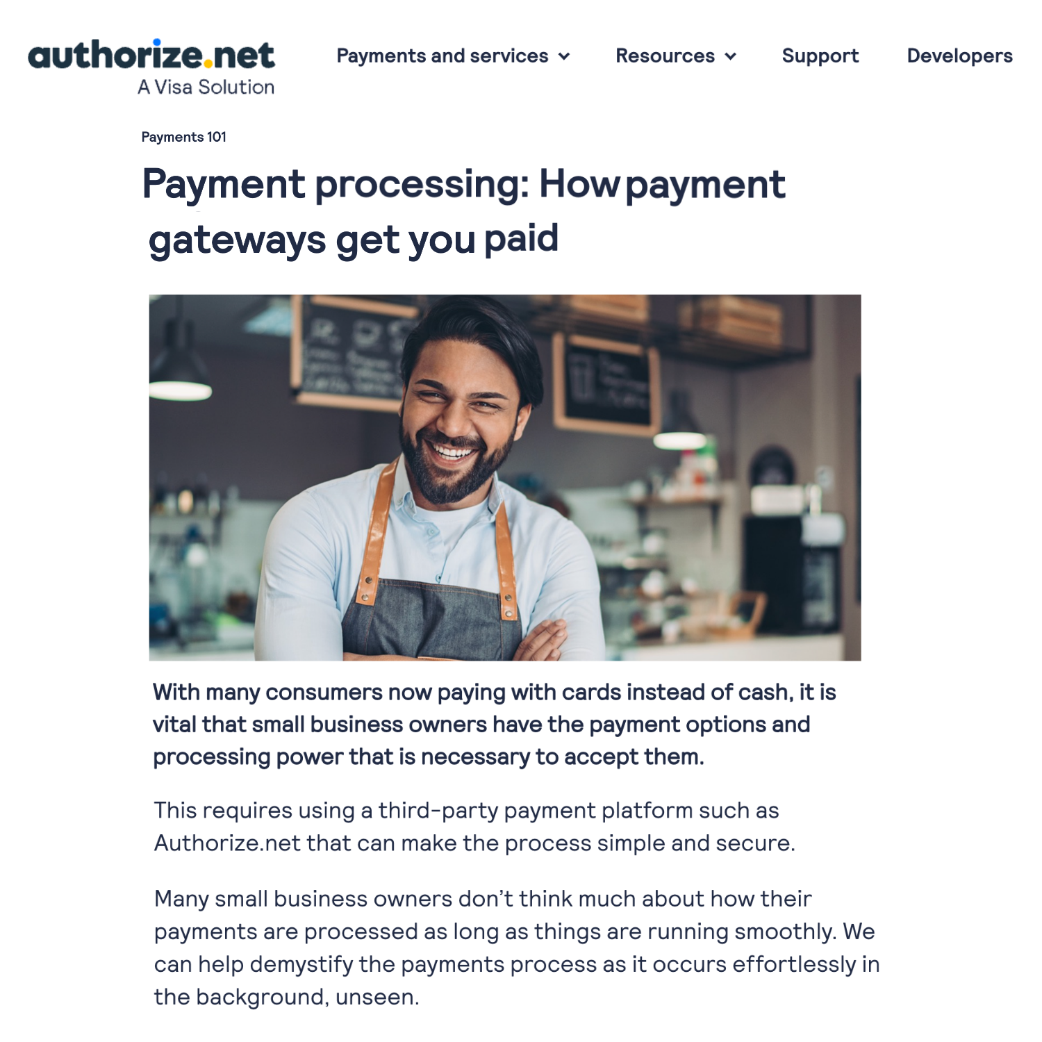 Authorize.net blog post on payment processing