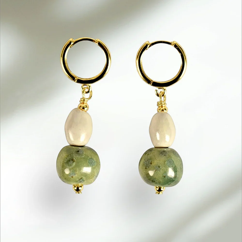 Kazuri Beads - Lulu Earrings (Seaglass)